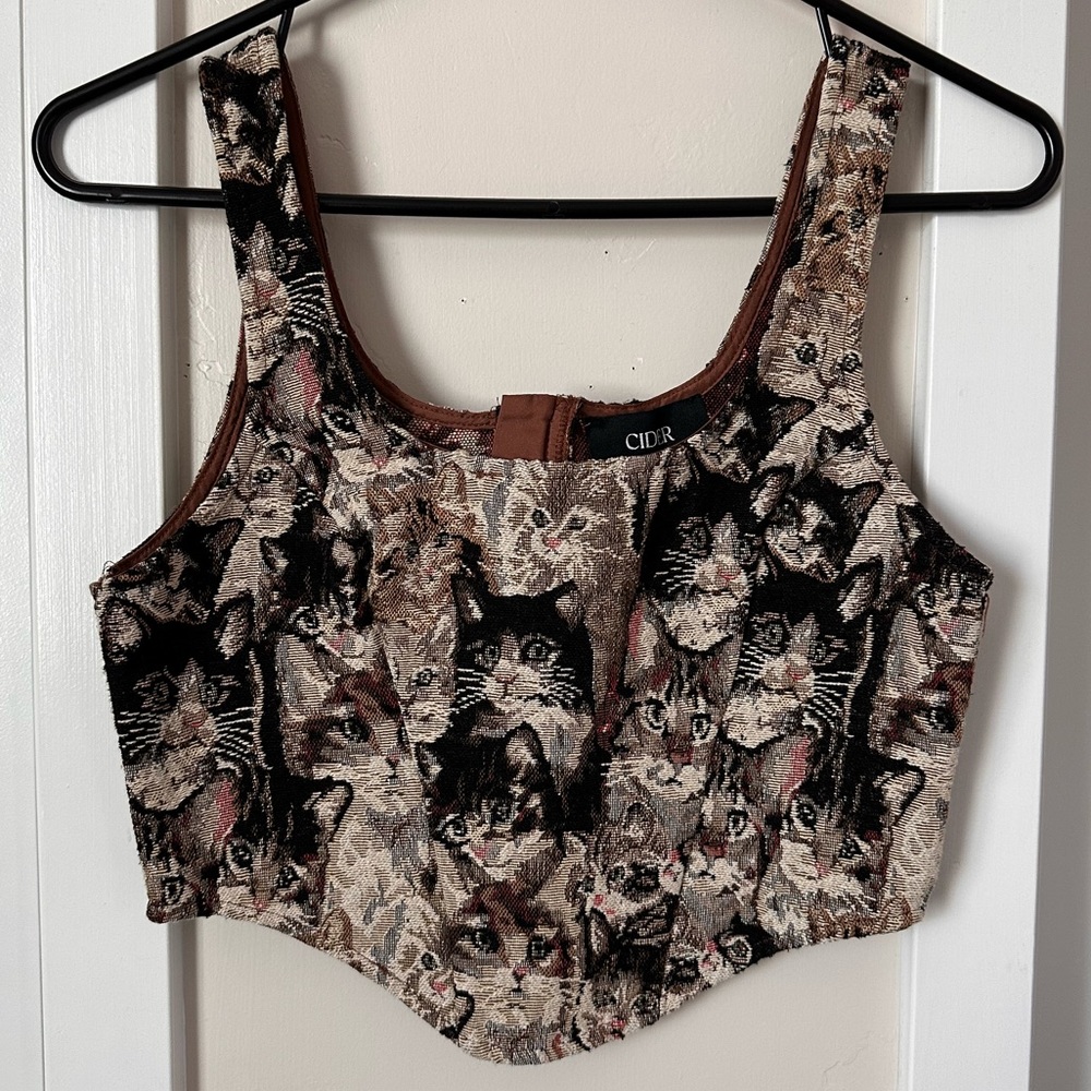 Cider cat corset top